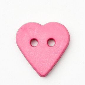 Bottone a forma di cuore [Ø 15 mm] – pink, 