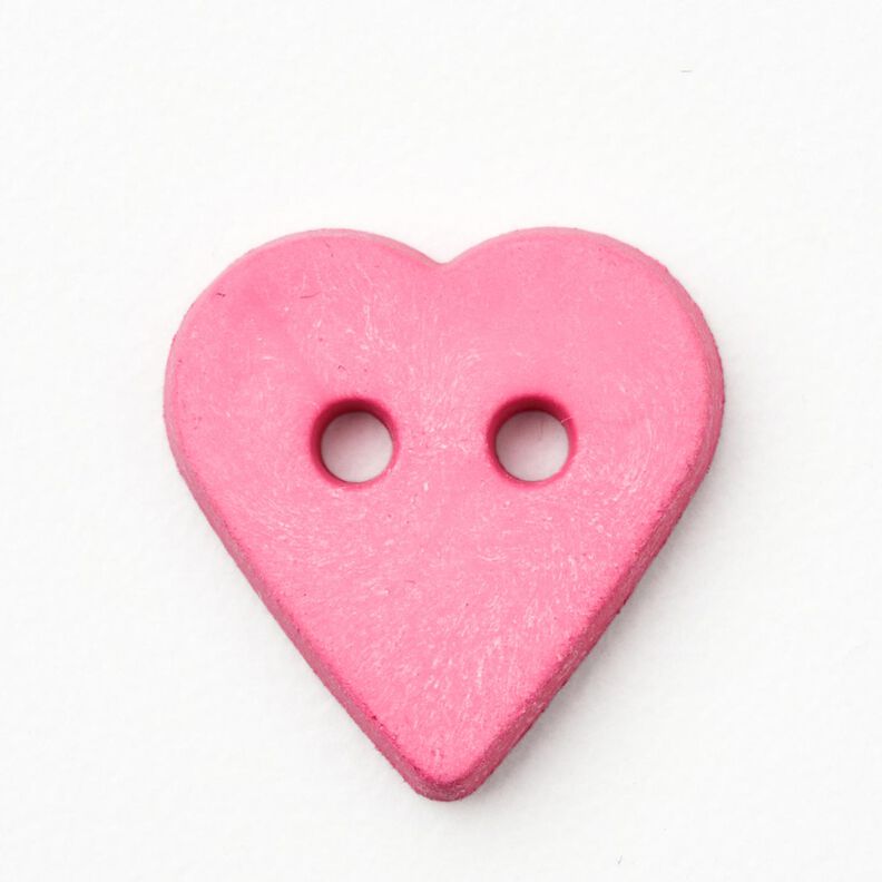 Bottone a forma di cuore [Ø 15 mm] – pink,  image number 1