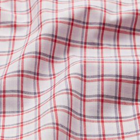 Tessuto per camicia a quadri sfalsati – bianco/blu marino, 