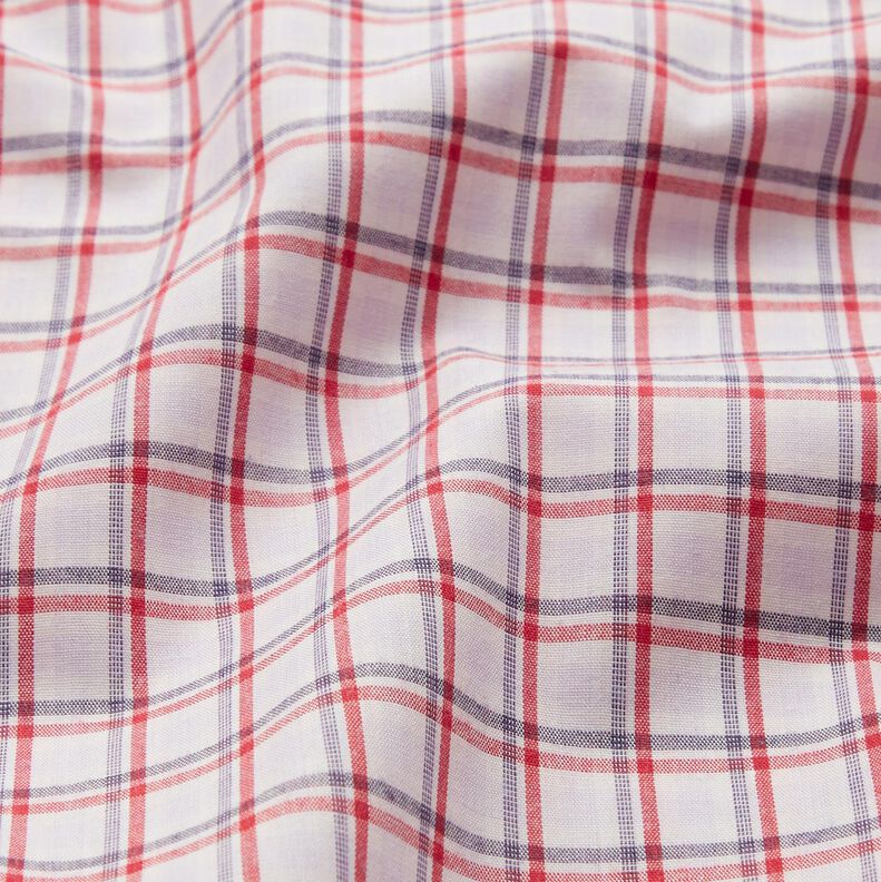 Tessuto per camicia a quadri sfalsati – bianco/blu marino,  image number 2