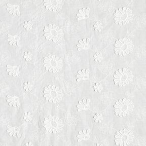 fine batista di cotone Margherite Tridimensionali – bianco, 