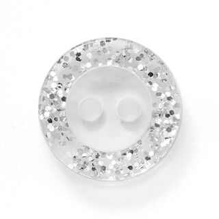 Bottone glitterato a 2 fori [  Ø13 mm ] – bianco lana, 