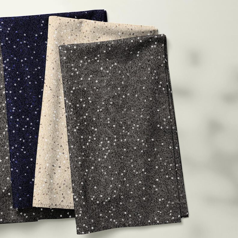 maglia bouclé paillettes tinta unita | Poppy Fabrics – blu notte, image number 6