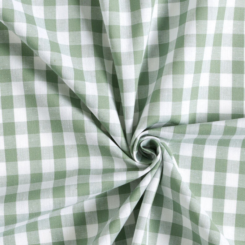 tessuto in cotone Quadro vichy 1 cm – verde salvia/bianco,  image number 3