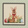 taglio di tessuto arredo gobelin Dolce coniglietto pasquale – beige chiaro/menta chiaro,  thumbnail number 1