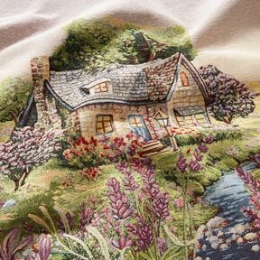taglio di tessuto arredo gobelin Cottage romantico – beige chiaro/lavanda, 