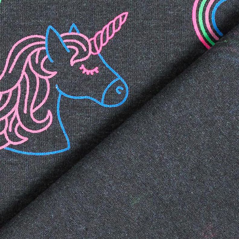 jersey di cotone Unicorni e arcobaleni al neon – antracite,  image number 5