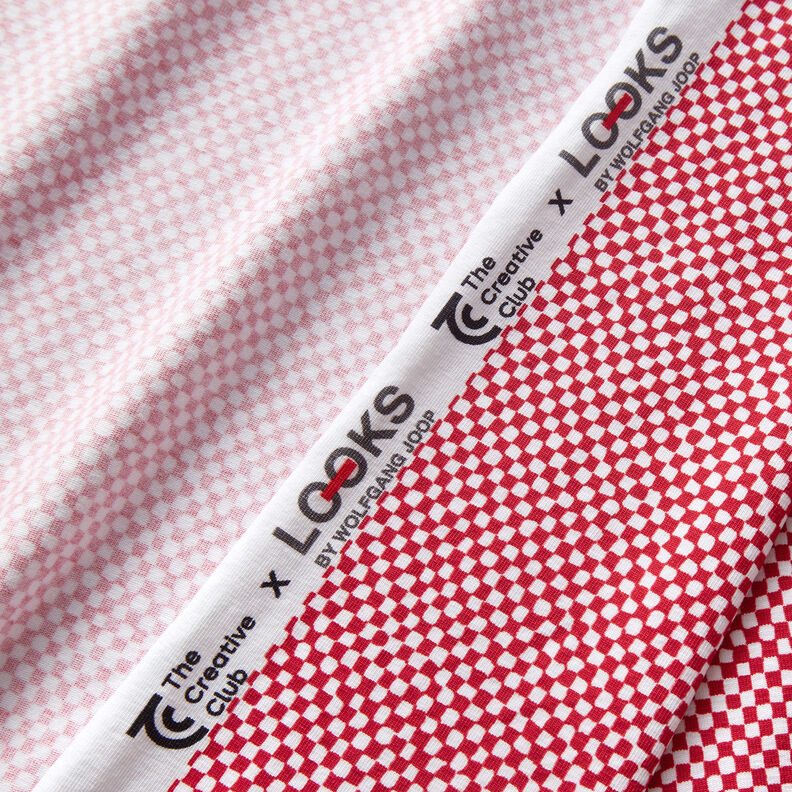 GOTS Jersey di cotone Mini quadri | TCC x LOOKS by Wolfgang Joop – rosso/bianco,  image number 4