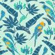 jersey di bambù, uccelli e foglie – verde pastello,  thumbnail number 5