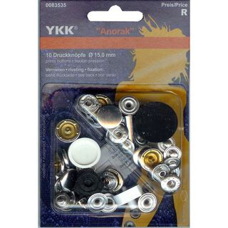 Bottone a pressione Anorak 2 – argento | YKK, 
