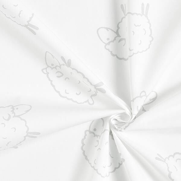 Popeline di cotone con simpatica pecora – bianco, image number 3