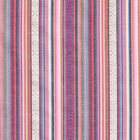 tessuto arredo Jacquard Righe di pastello – rosa/lillà, 
