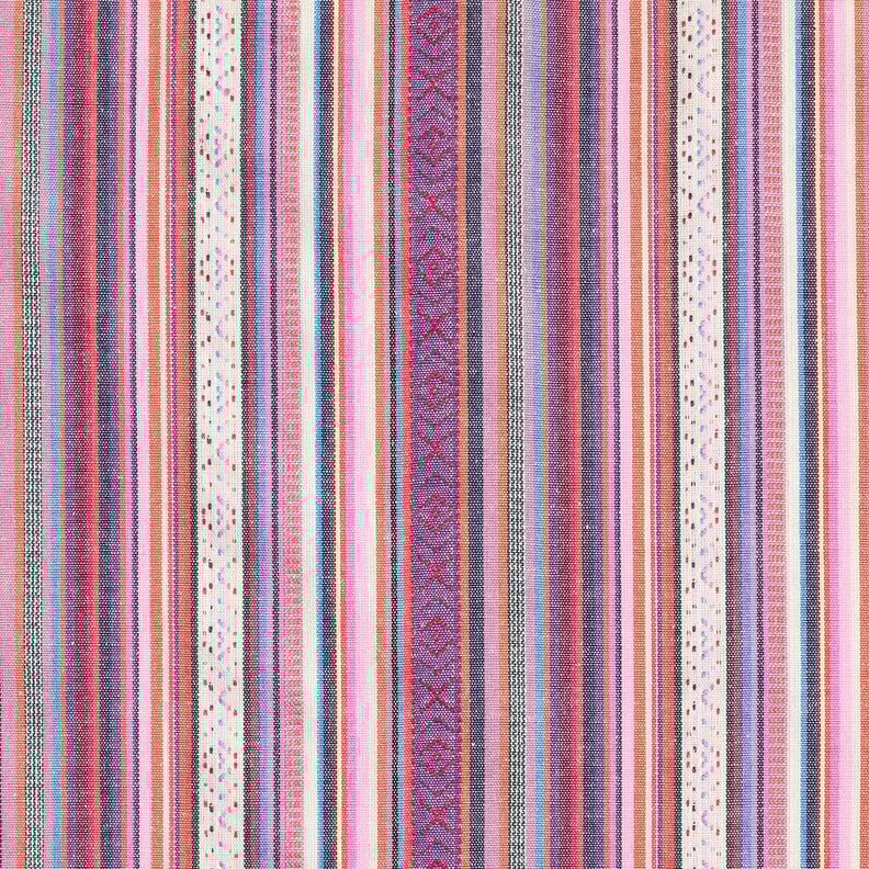 tessuto arredo Jacquard Righe di pastello – rosa/lillà,  image number 1
