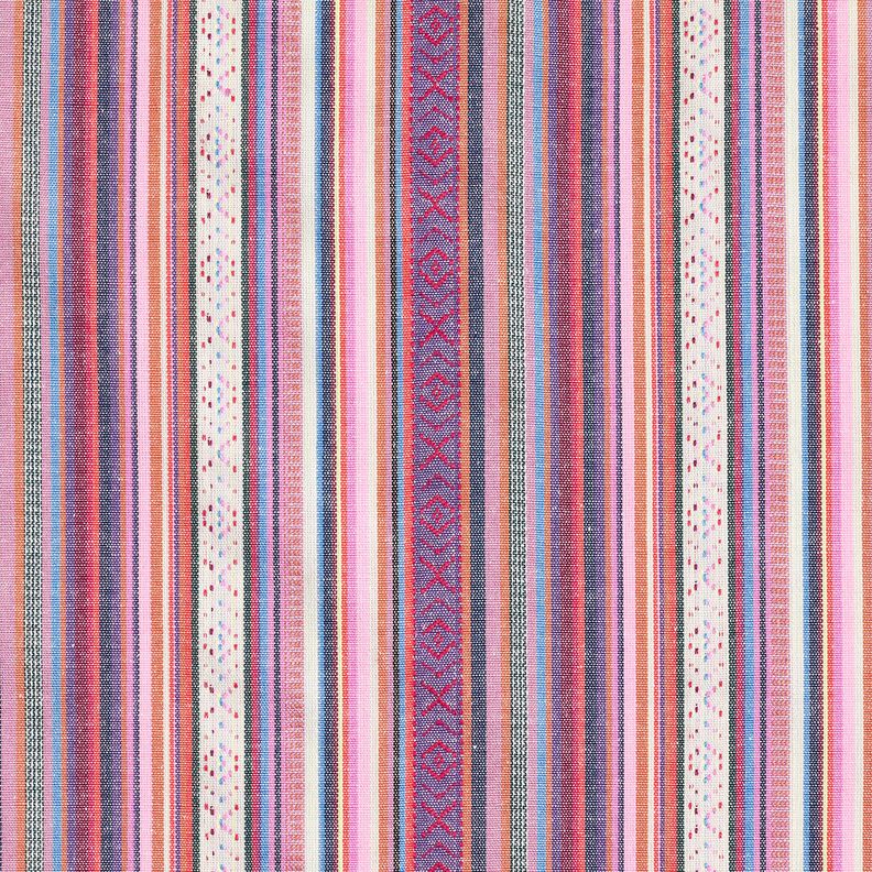 tessuto arredo Jacquard Righe di pastello – rosa/lillà, image number 1
