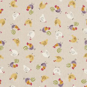 tessuto arredo mezzo panama Piccoli polli – naturale/bianco, 