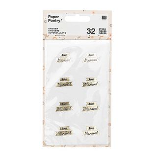 STICKER JUST MARRIED| RICO DESIGN – bianco/oro, 