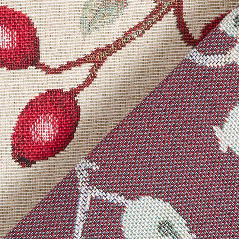 tessuto arredo gobelin rosa canina – beige chiaro/rosso, image number 5