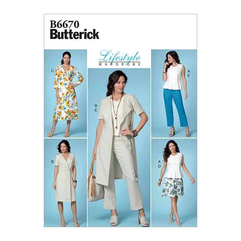 top, abito, gonna, pantalone, Butterick 6670 | 40-48,  image number 1
