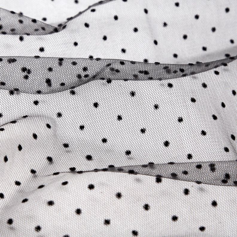 tulle Vellutino a punti – nero,  image number 2