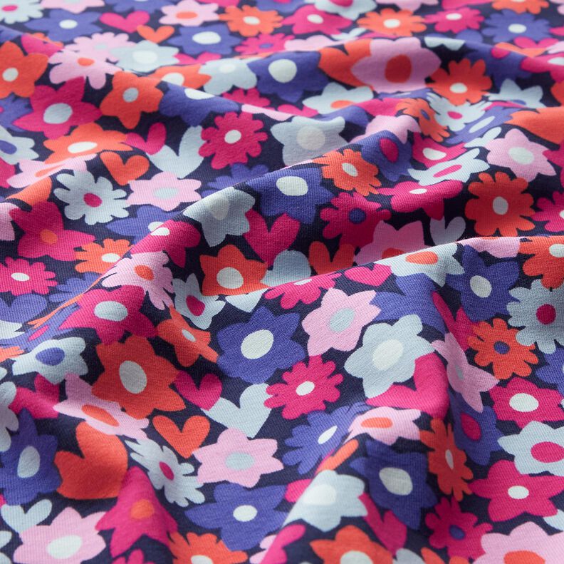 jersey di cotone Fiori variopinti | Poppy Fabrics – blu notte,  image number 2