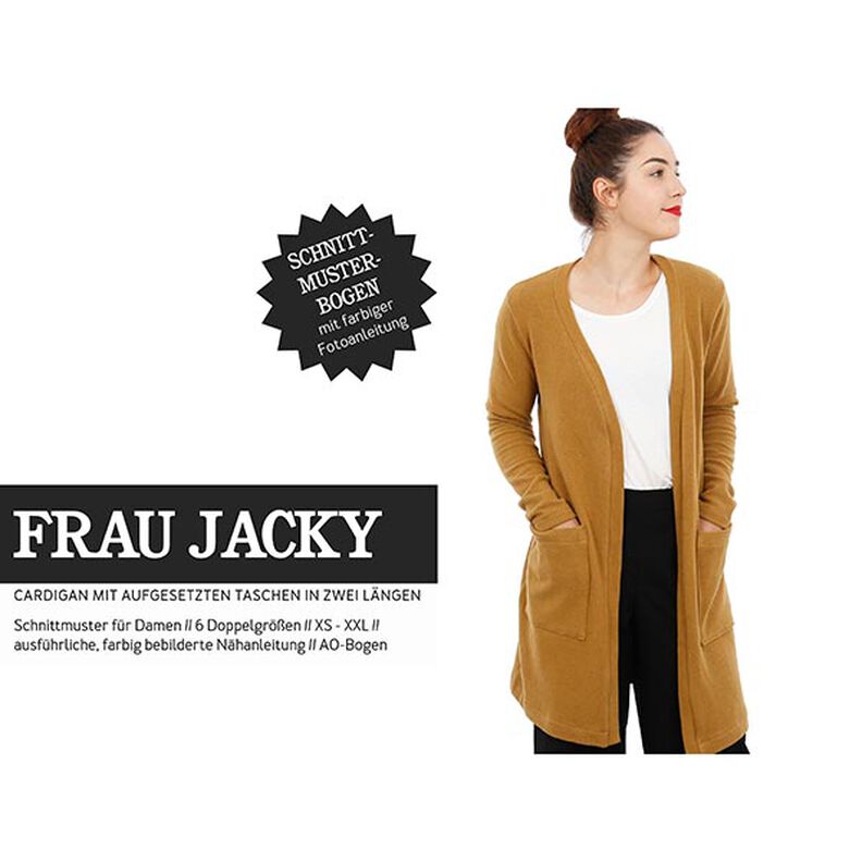 FRAU JACKY - cardigan con tasche applicate, Studio Schnittreif  | XS -  XXL,  image number 1