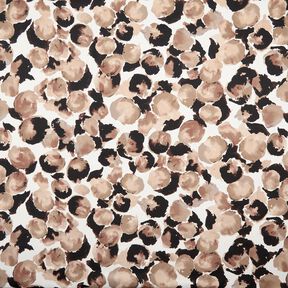 Cotone elasticizzato a pois astratti – avorio/mandorla, 