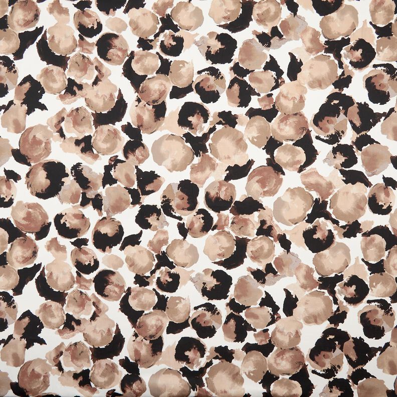 Cotone elasticizzato a pois astratti – avorio/mandorla,  image number 1