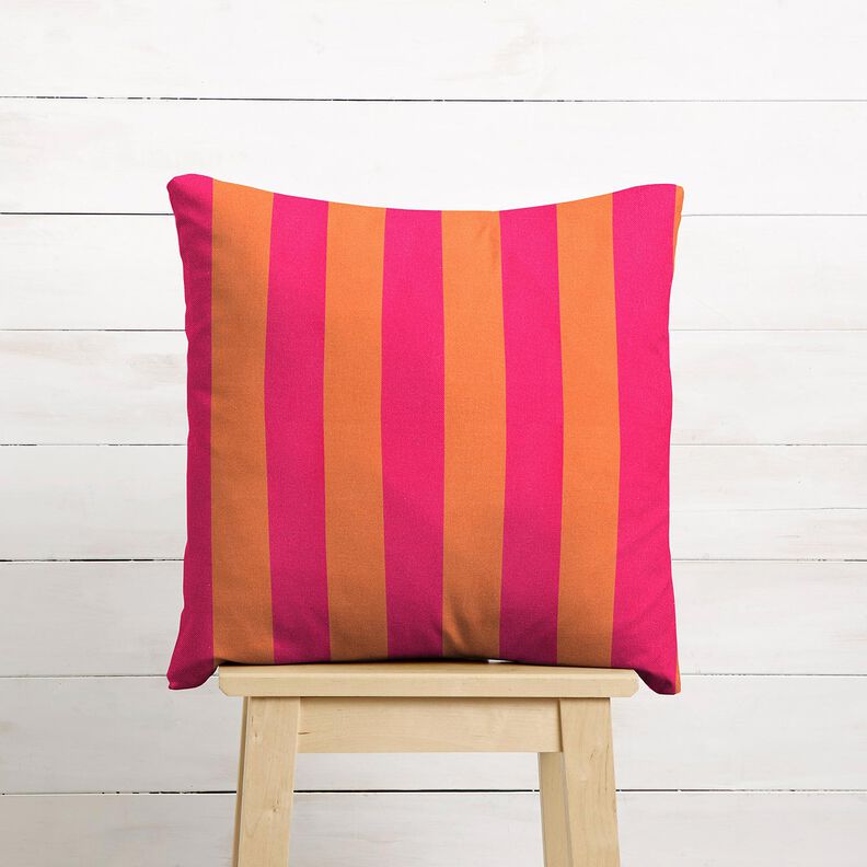 tessuto arredo mezzo panama Rigato – rosa fucsia acceso/arancione,  image number 10