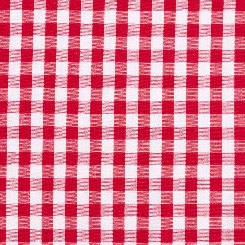 tessuto in cotone Quadro vichy 1 cm – rosso/bianco,  image number 1