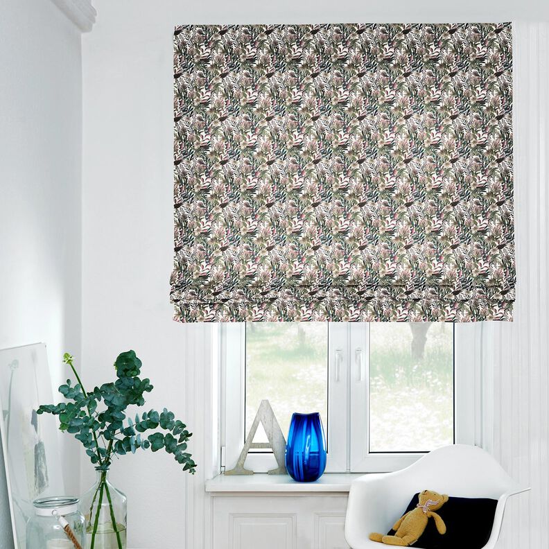 tessuto arredo tessuti canvas fiori artistici – avorio/pino scuro,  image number 5