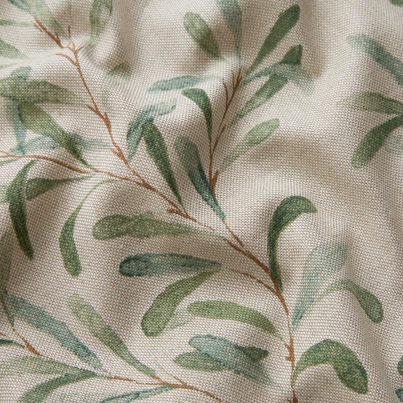 tessuto arredo mezzo panama Vischio – naturale/verde,  image number 2