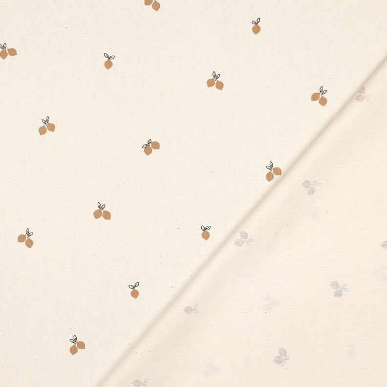 GOTS popeline di cotone Piccoli limoni | Poppy Fabrics – naturale/marrone capriolo,  image number 4