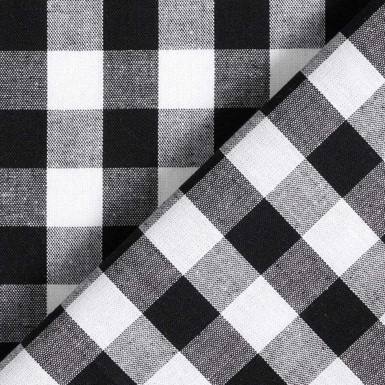tessuto in cotone Quadro vichy 1,7 cm – nero/bianco,  image number 4