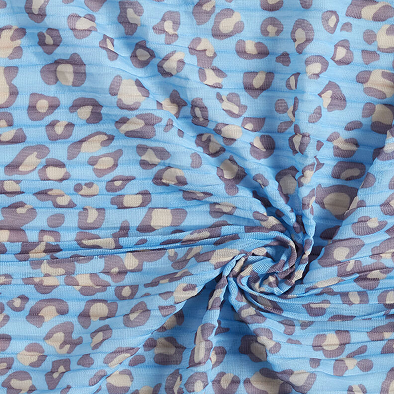 Motivo leopardato plissettato – azzurro,  image number 3