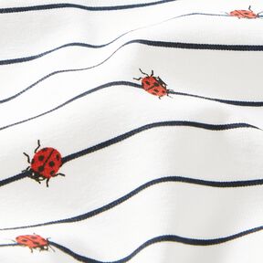 jersey di cotone Strisce e coccinelle – bianco lana, 