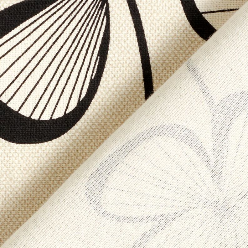 tessuto arredo mezzo panama Trifoglio astratto &ndash; naturale/nero,  image number 4