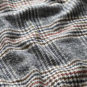 Tessuto per cappotto misto cotone Principe di Galles – bianco/blu notte, 