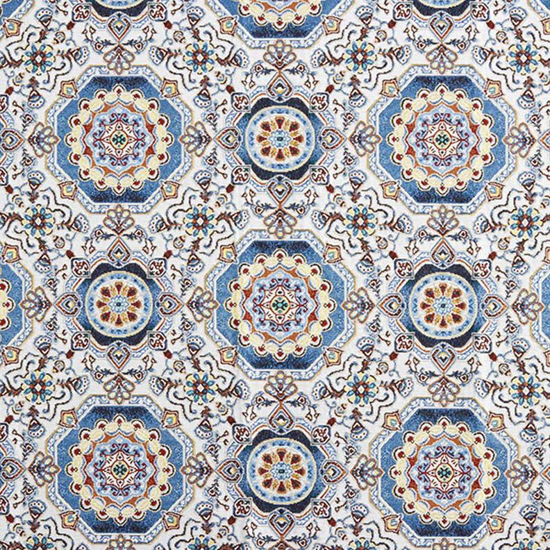 tessuto arredo gobelin Mandala orientale – blu/avorio,  image number 1