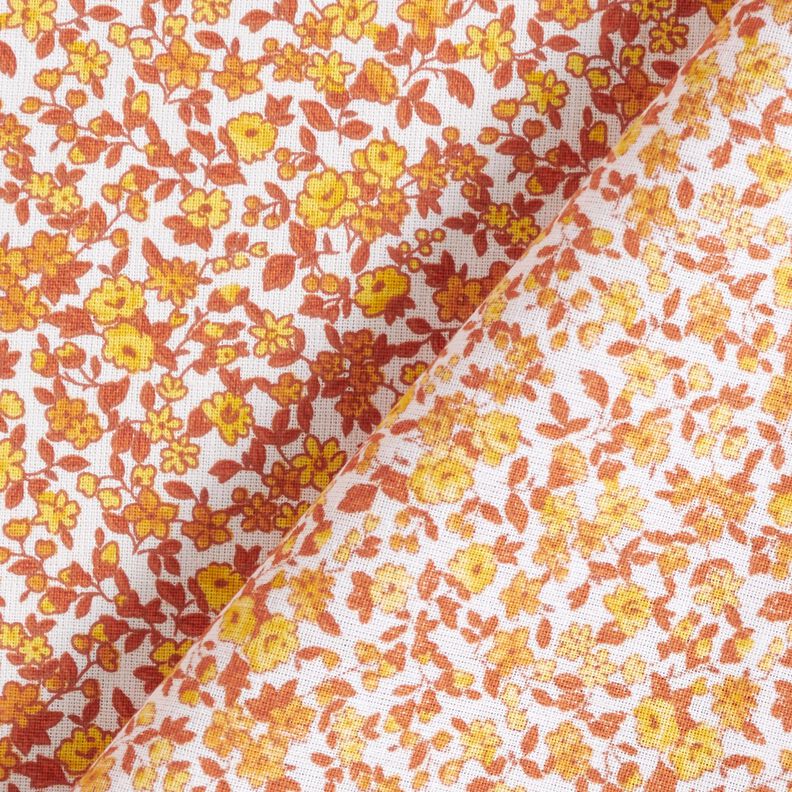 tessuto in cotone cretonne Numerosi fiori – caramello/bianco,  image number 4