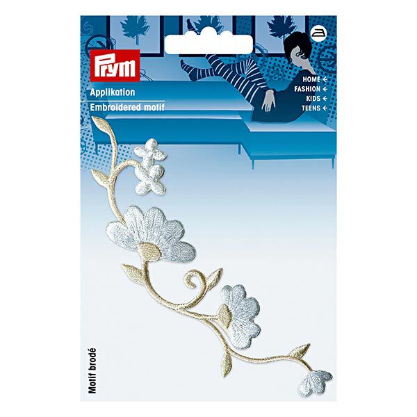 applicazione tralcio di fiori [ 12 x 4 cm ] | Prym – bianco lana,  image number 2