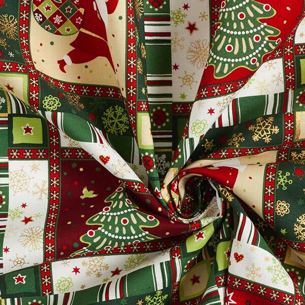 popeline di cotone, Natale colorato – verde, image number 3