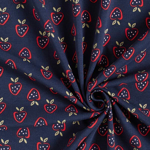 jersey di cotone fragole stilizzate – blu marino/rosso fuoco,  image number 3