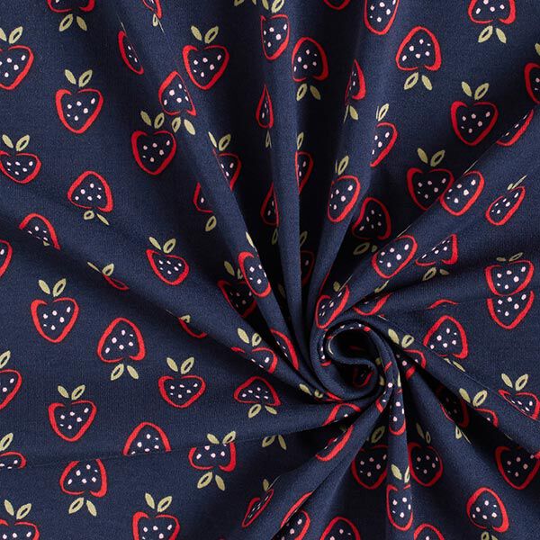 jersey di cotone fragole stilizzate – blu marino/rosso fuoco, image number 3