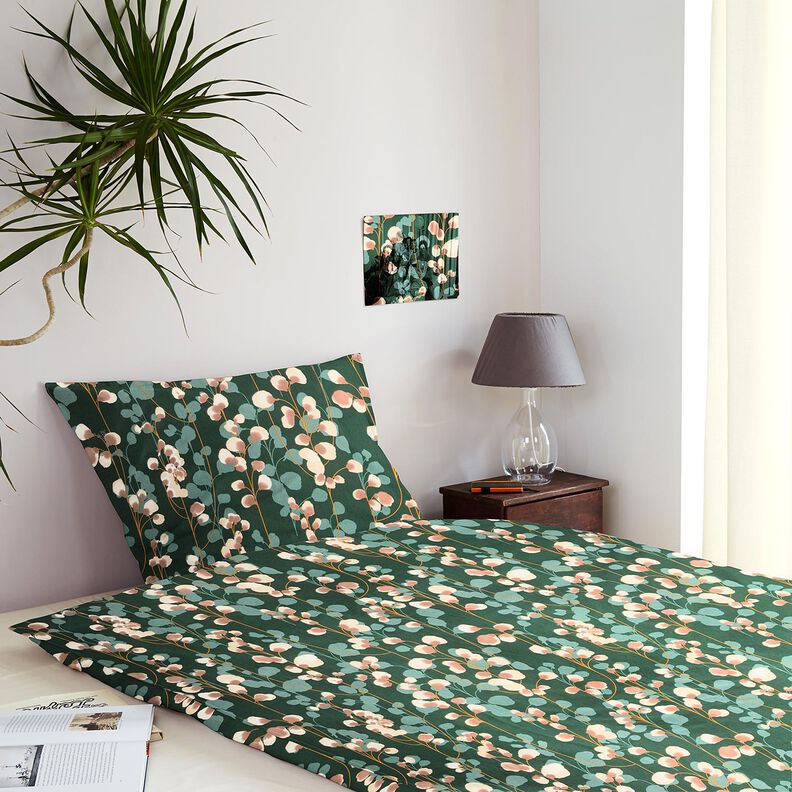 satin di cotone Piante rampicanti &ndash; verde scuro/sabbia,  image number 6