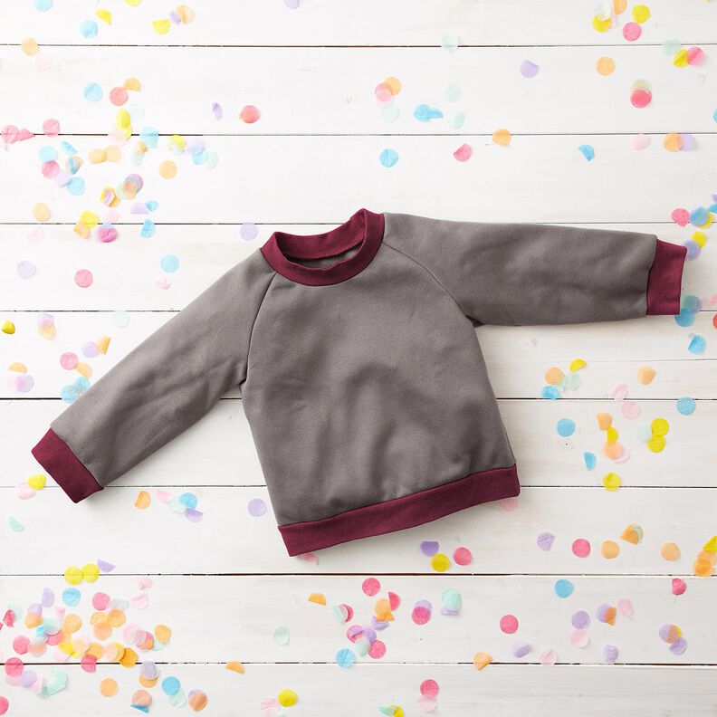 tessuto per bordi e polsini tinta unita – rosso Bordeaux,  image number 4