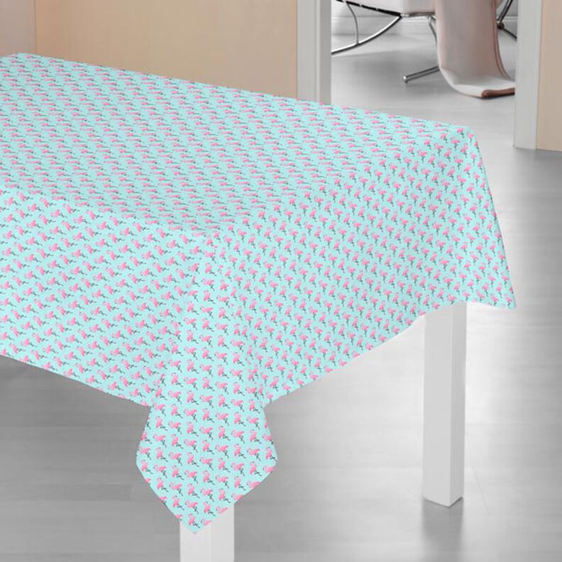 Cotone laminato Fenicotteri – azzurro,  image number 6