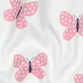 felpa garzata grandi farfalle | Poppy Fabrics – avorio/rosa, 
