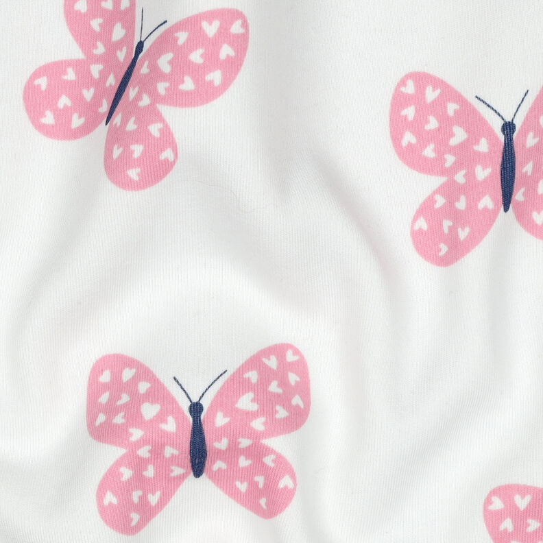 felpa garzata grandi farfalle | Poppy Fabrics – avorio/rosa, image number 2