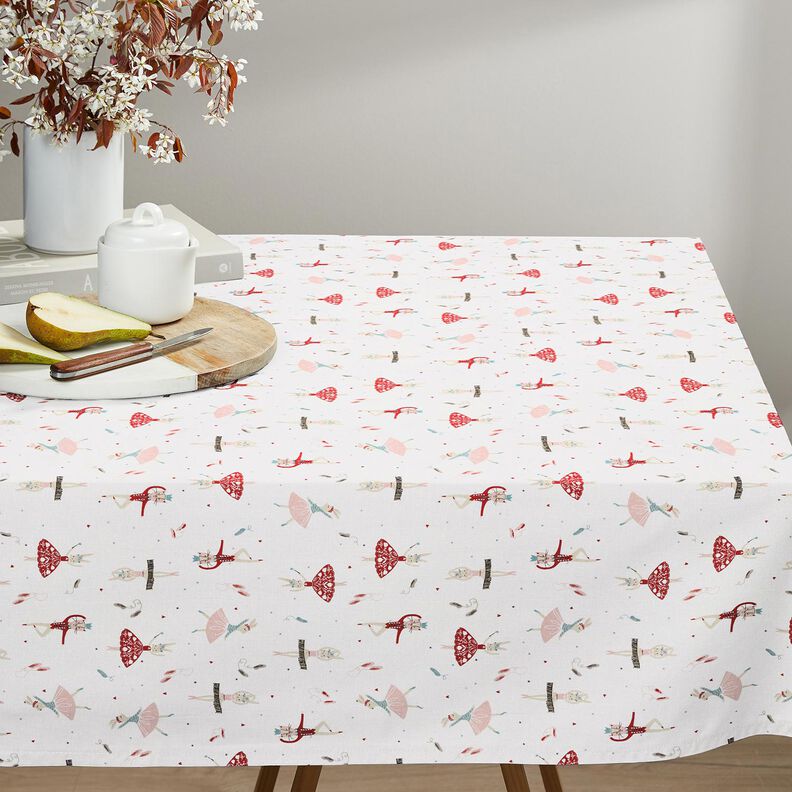 tessuto in cotone cretonne Animali danzanti – bianco/rosso,  image number 8