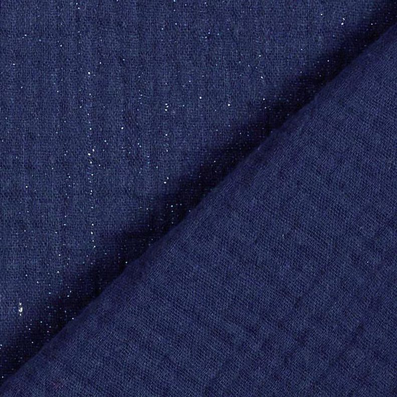 mussolina / tessuto doppio increspato Fini punti glitterati| by Poppy – blu marino,  image number 4